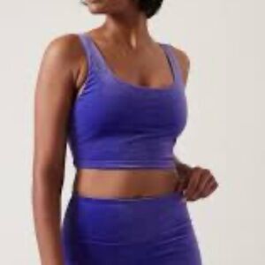Athleta Velvet Cut Out Crop A-C - Noble Blue - Medium